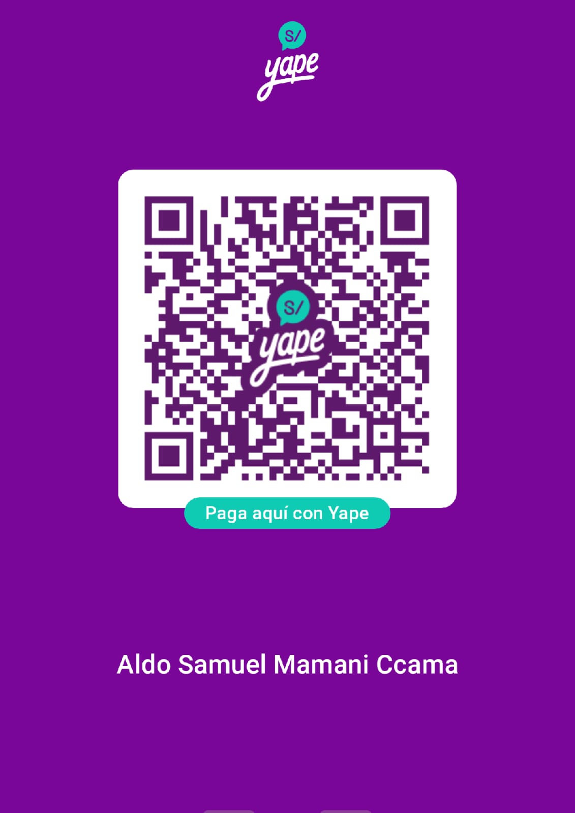 Código QR de Yape para pagar a Iden